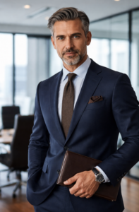 Entrepreneur en costume, image professionnelle et crédibilité